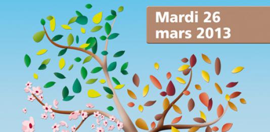 Partie de l'affiche comportant l'arbre et la date, mardi 26 mars 2013