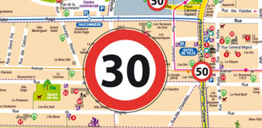 30 km/heure, la règle et 50 km/heure pour 6 axes